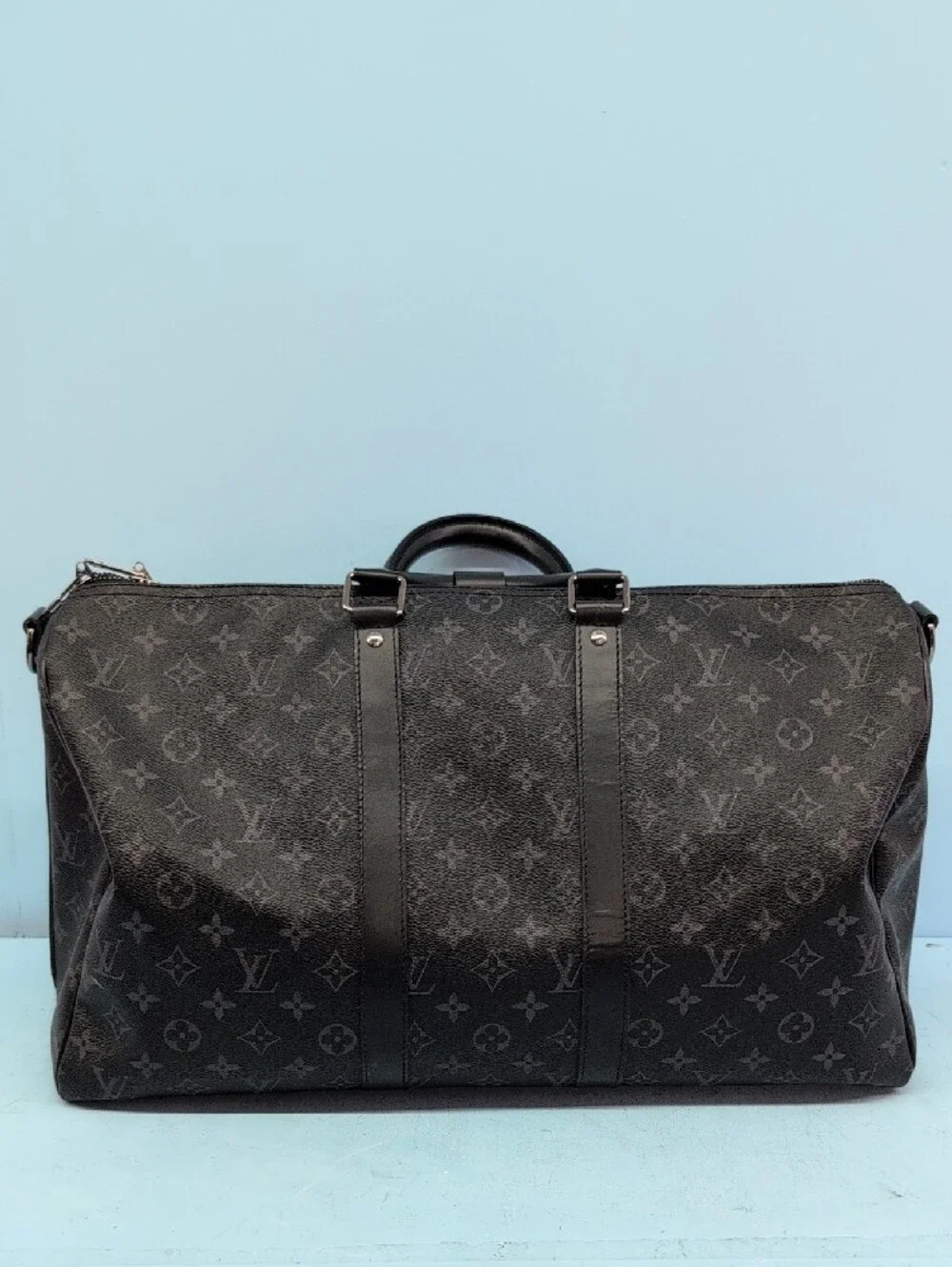 Louis Vuitton Keepall  Bandoulièr Monogram Duffel Bag w Removable Strap Black